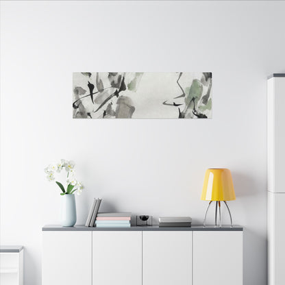Zen Ink Brushstroke in Overcast | Sumi E Canvas Art