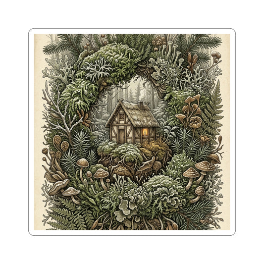 Moss Close Up Winter Sticker | Cottagecore Enchanting Design