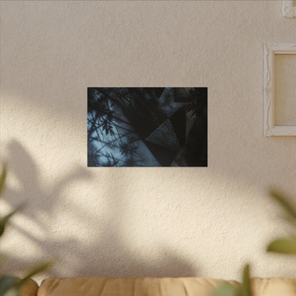 Shadow Play Winter Canvas Art | Dark Japandi Luxurious Design