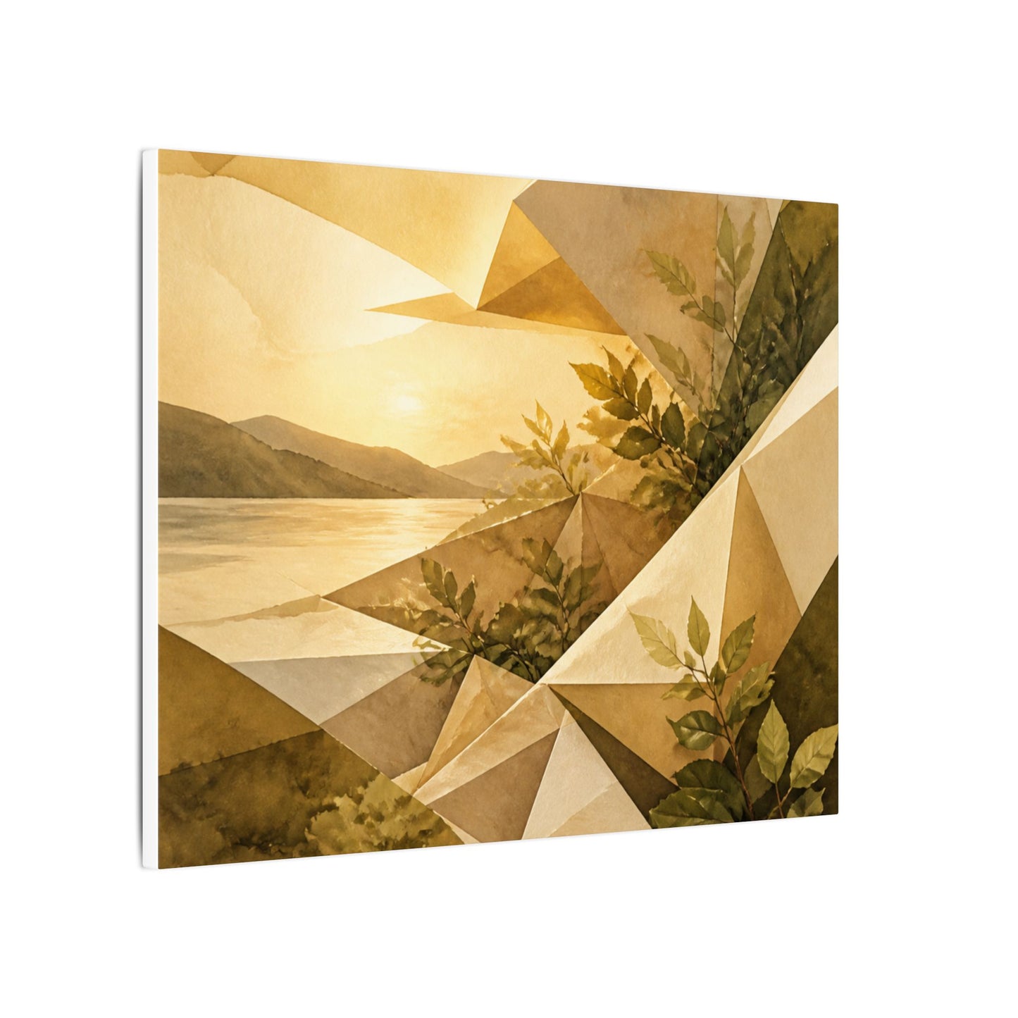 Golden Hour Paper Fold Canvas Art - Japandi Ma