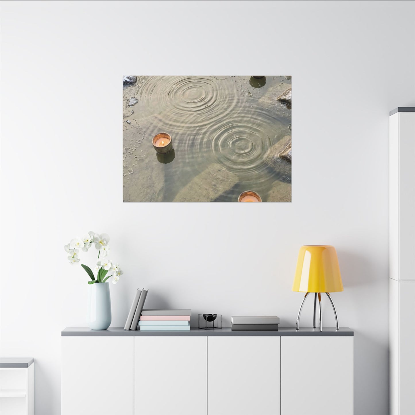 Water Ripple Canvas Art | Winter Japandi Japanese Pattern Art