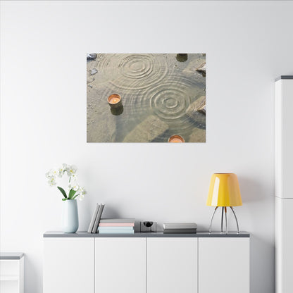 Water Ripple Canvas Art | Winter Japandi Japanese Pattern Art