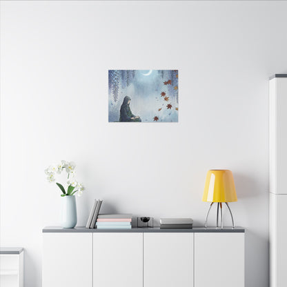Zen Wisteria in Moonlight | Ukiyo E Inspired Canvas Art