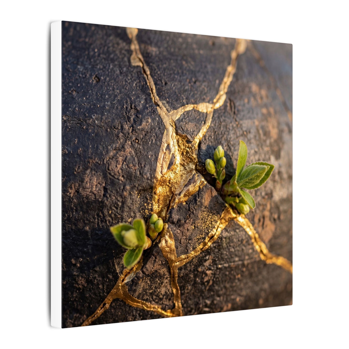 Rust Patina Gold Repair Canvas Art | Resilient Kintsugi Art