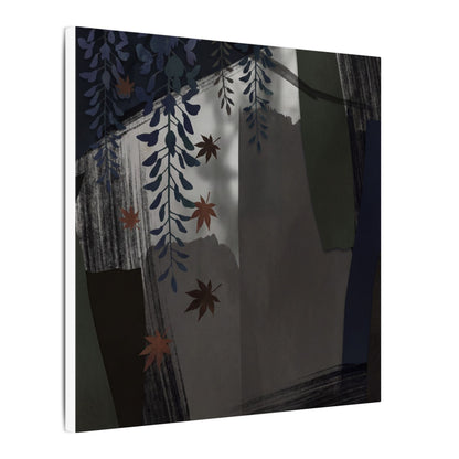 Wisteria Autumn Canvas Art | Dark Japandi Moody Design