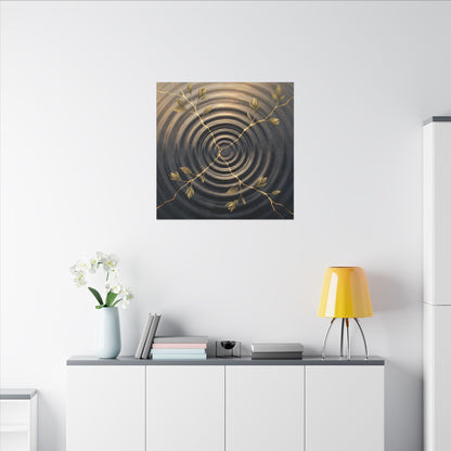 Kanso Water Ripple Canvas Art - Kintsugi Gold Vein