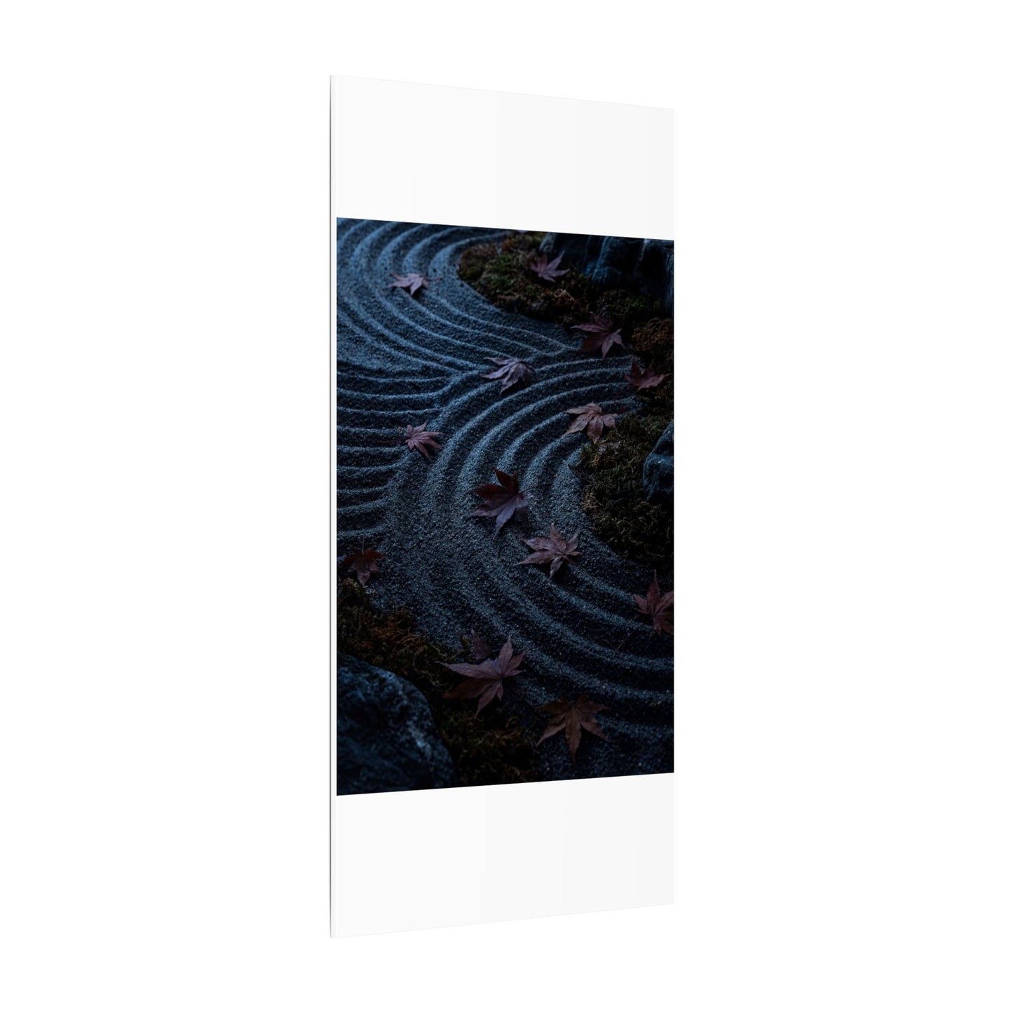Rock Garden Canvas Art | Autumn Dark Japandi Dark Texture Art