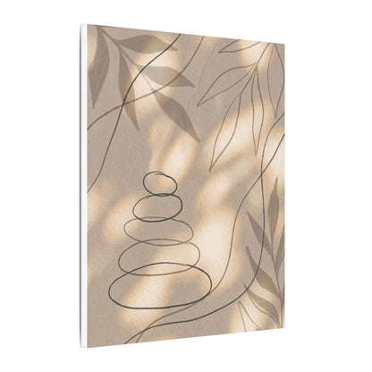 River Stones Minimal Line Canvas Art | Earthy Japandi Art