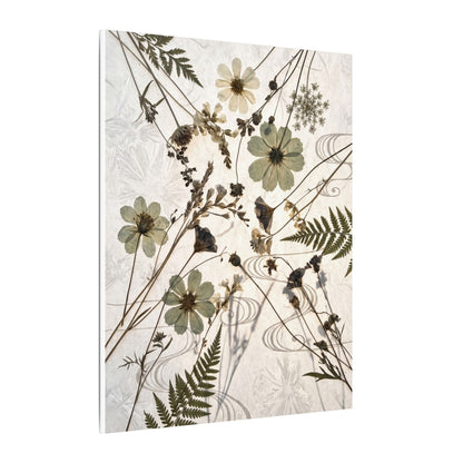 Japandi Dried Flowers in Golden Hour | Japanese Pattern Canvas Art