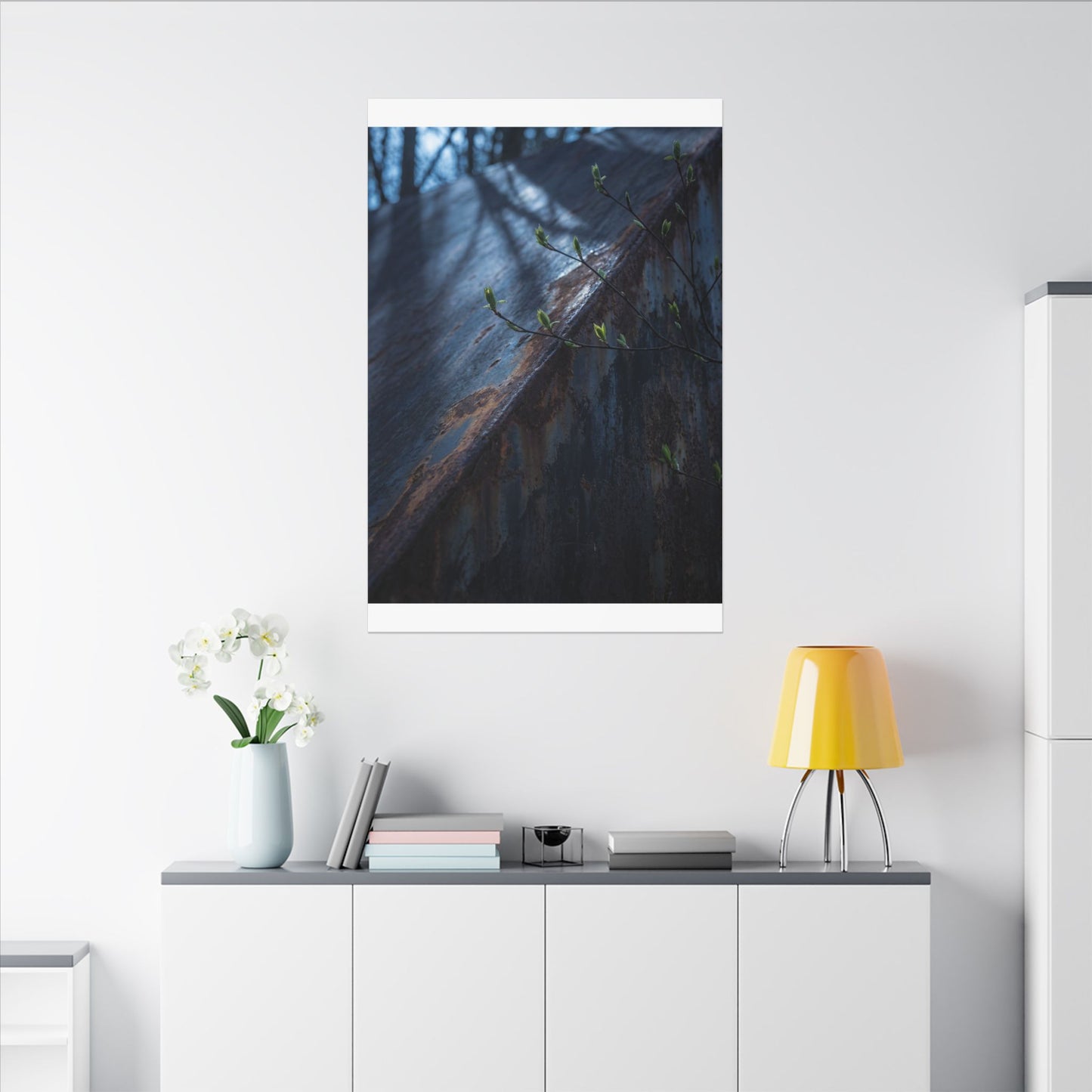 Rust Patina Canvas Art | Spring Dark Japandi Shadow Zen Art