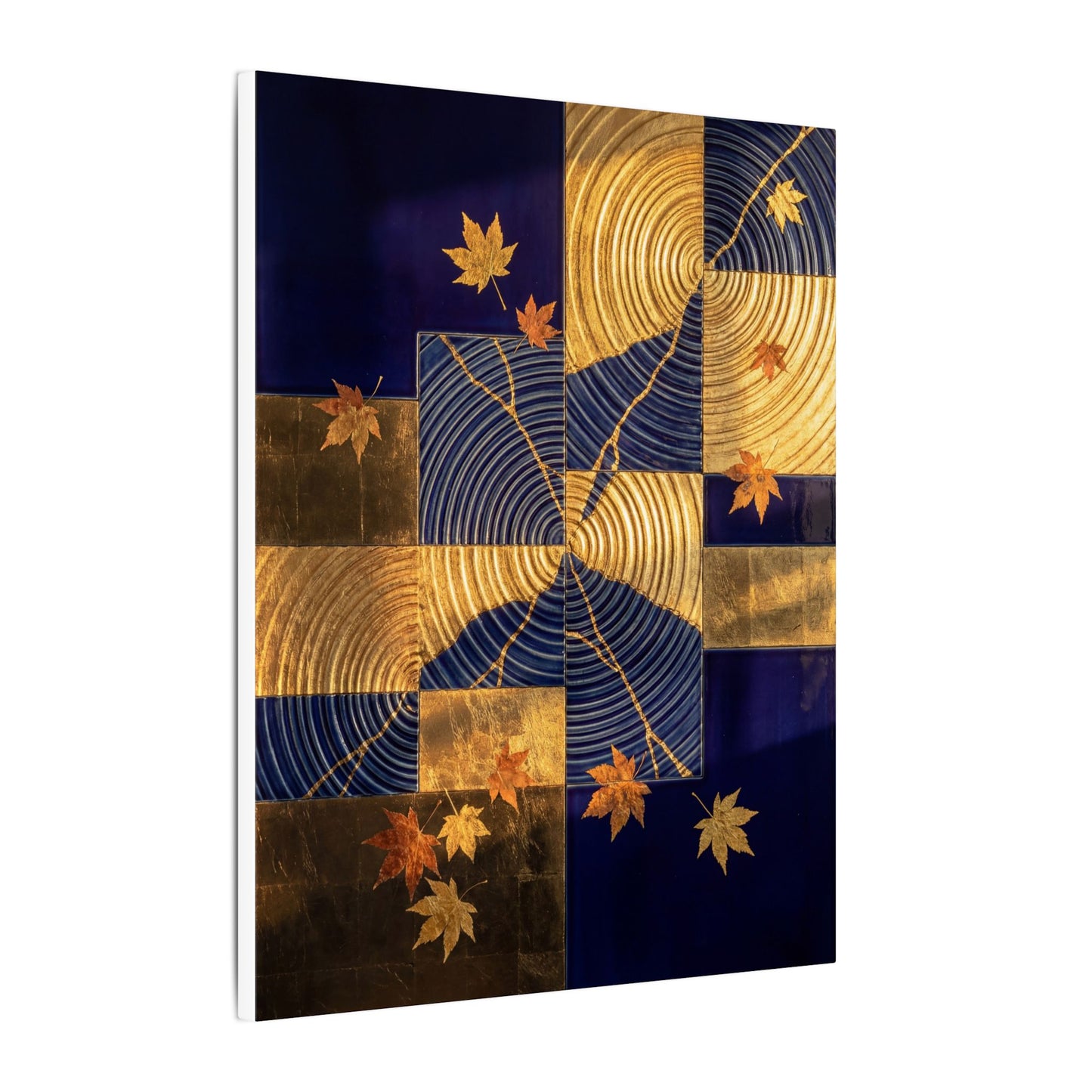 Autumn Water Ripple Crackle Gold Canvas Art | Artful Decor