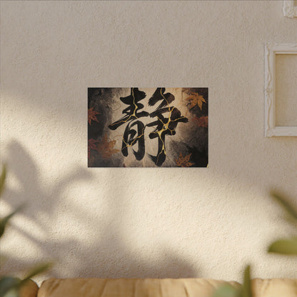 Autumn Calligraphy Gold Repair Canvas Art | Philosophical Decor