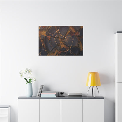 Autumn Cracked Earth Gold Repair Canvas Art | Philosophical Decor