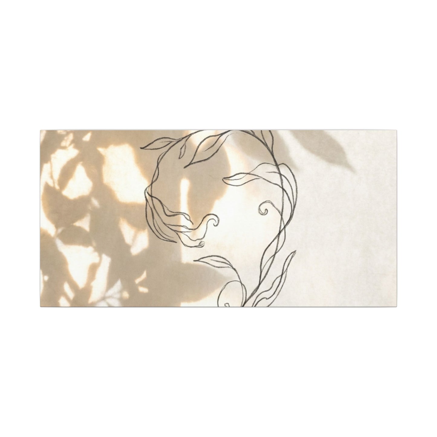 Warm Shoji Screen Canvas Art - Minimal Line Japandi