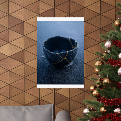 Ceramic Bowl Gold Repair Wall Art Print | Artful Kintsugi Art