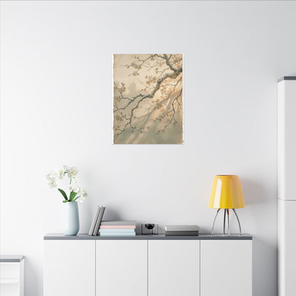 Cherry Blossom Canvas Art | Winter Japandi Japanese Pattern Art