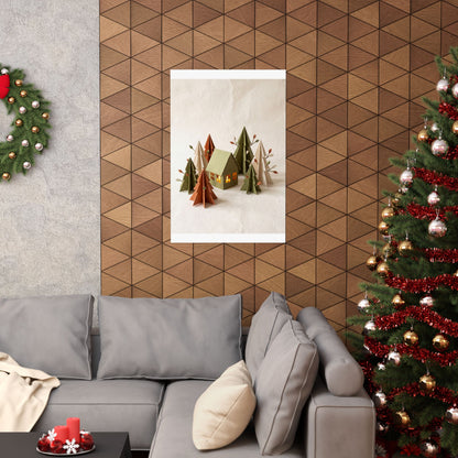 Spring Paper Fold Forest Whimsy Wall Art Print | Nostalgic Decor