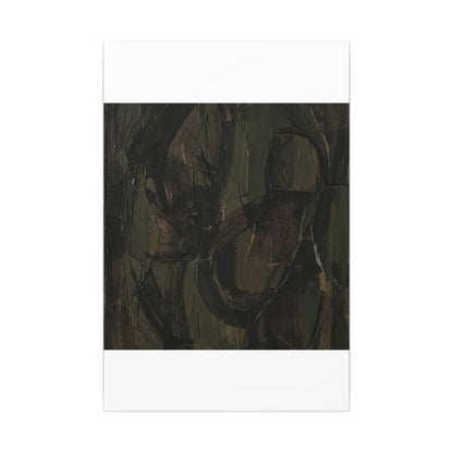 Mixed Media Dark Japandi Textured Canvas Art