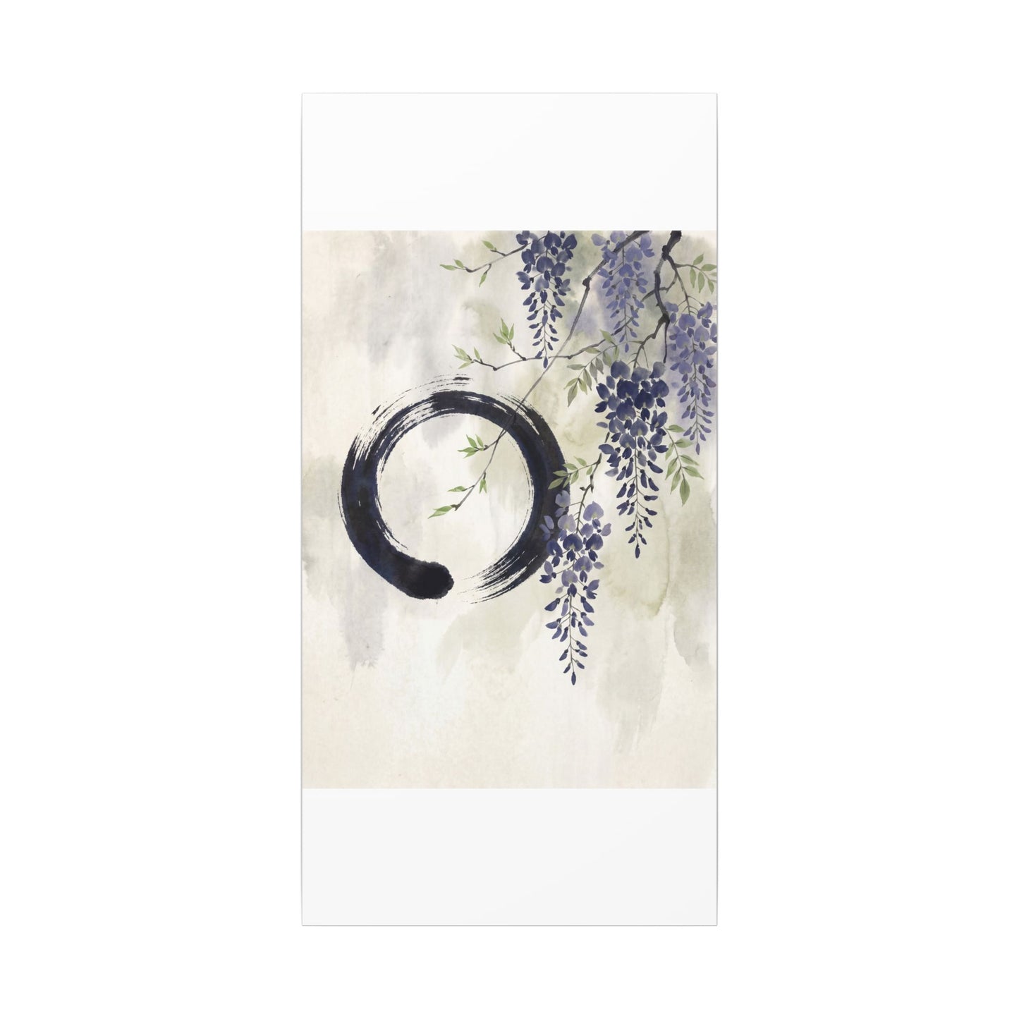 Wisteria Enso Canvas Art | Serene Zen Art