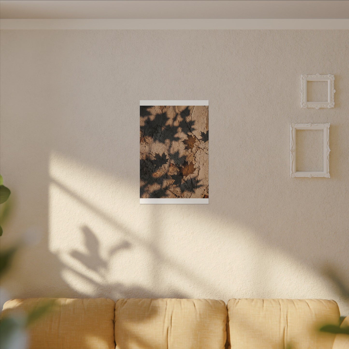 Cozy Shadow Play Canvas Art - Texture Japandi