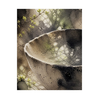 Ceramic Bowl Spring Wall Art Print | Japandi Cozy Design