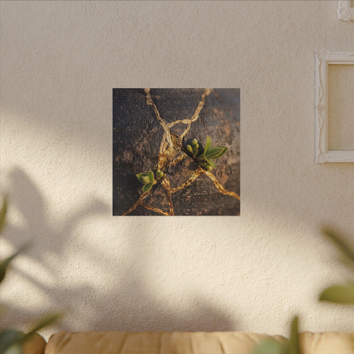 Rust Patina Gold Repair Canvas Art | Resilient Kintsugi Art
