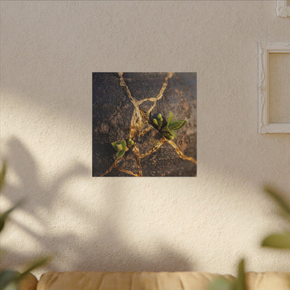 Rust Patina Gold Repair Canvas Art | Resilient Kintsugi Art