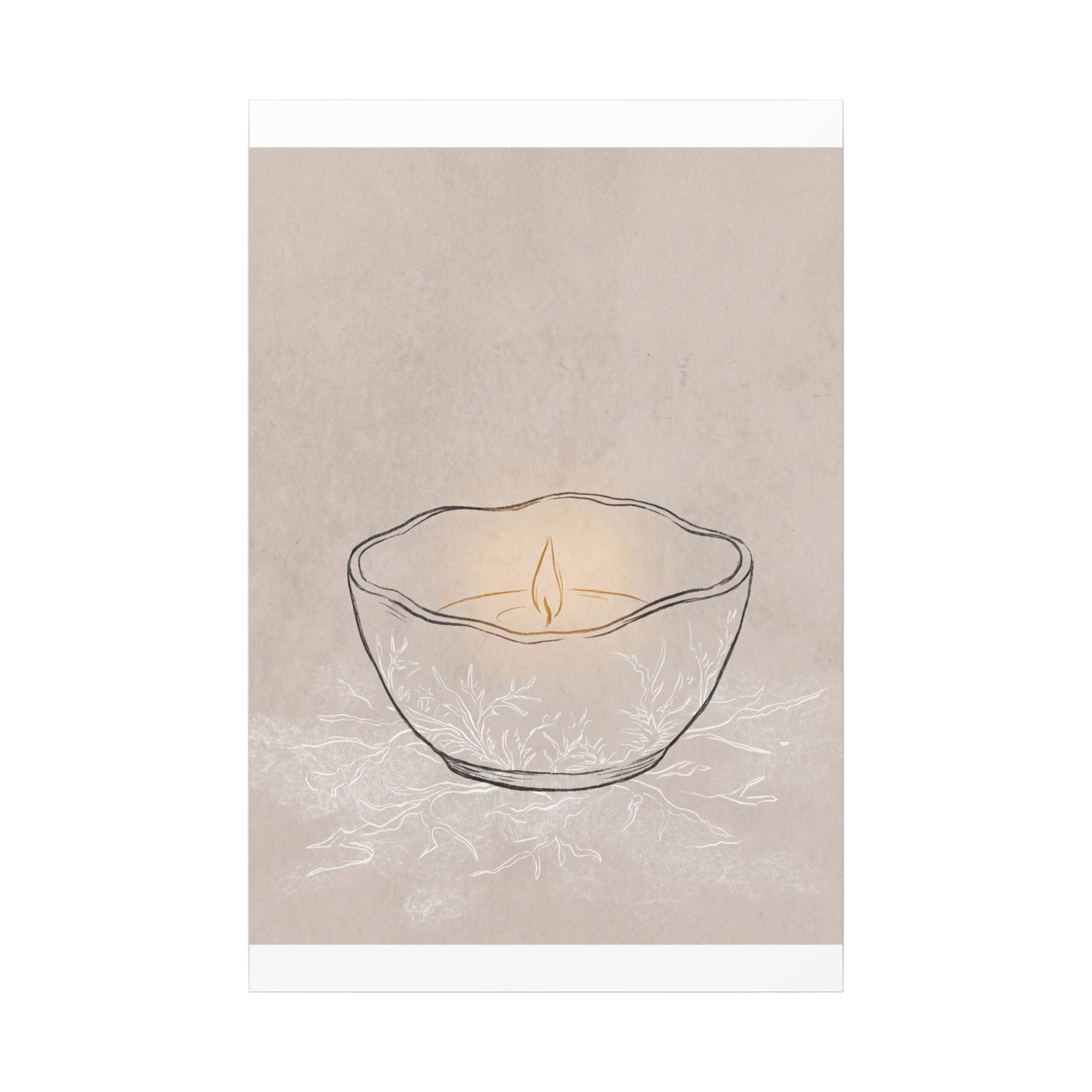 Ceramic Bowl Minimal Line Canvas Art | Neutral Japandi Art