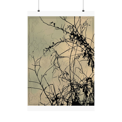Golden Hour Shadow Play Wall Art Print - Japandi Mono No Aware Art Print