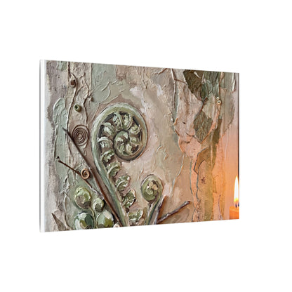 Japandi Fern Unfurling in Candlelight | Texture Canvas Art