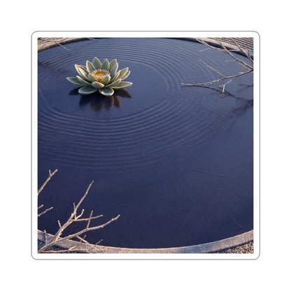 Lotus Flower Sticker | Winter Zen Karesansui Art Art Print