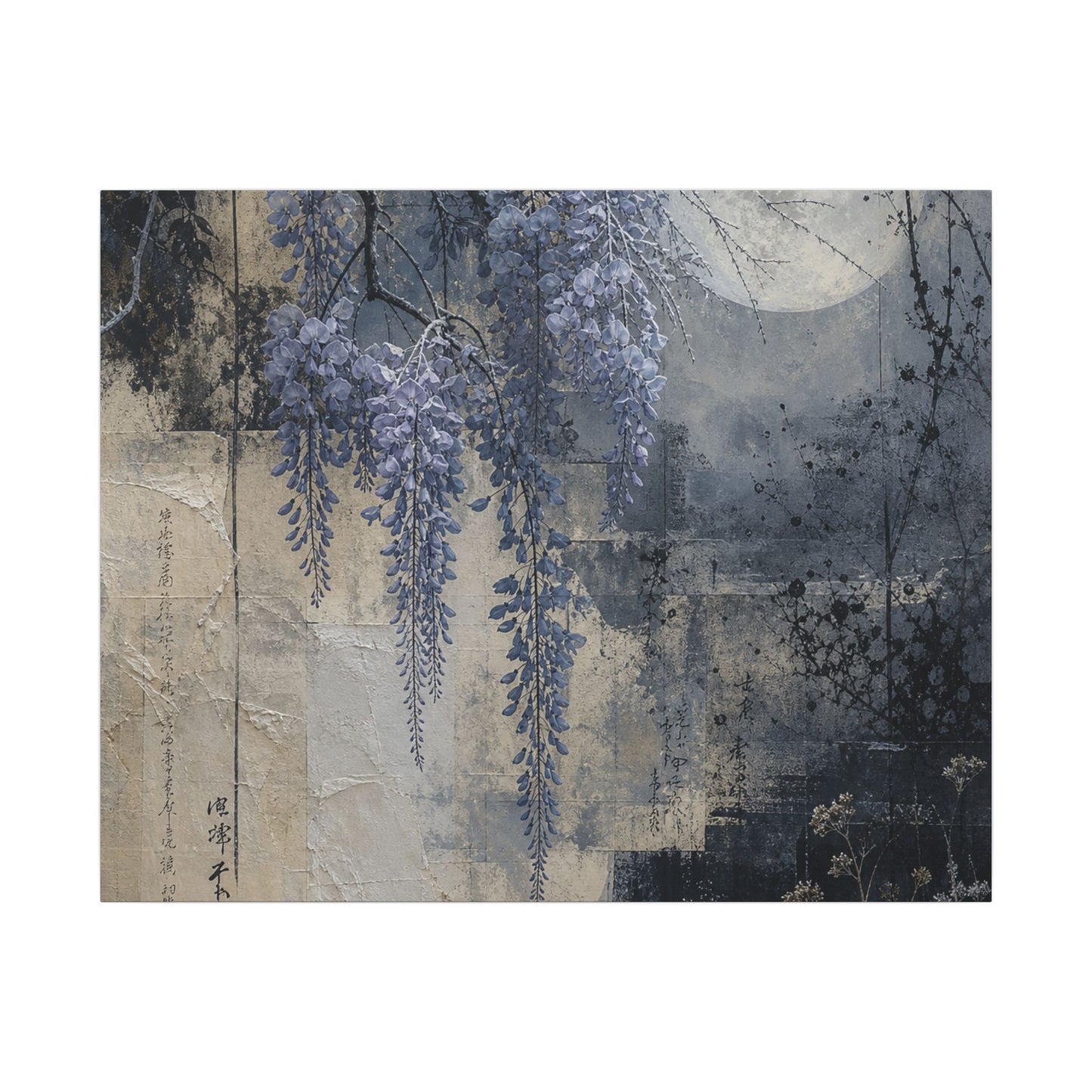Winter Wisteria Texture Canvas Art | Elegant Decor