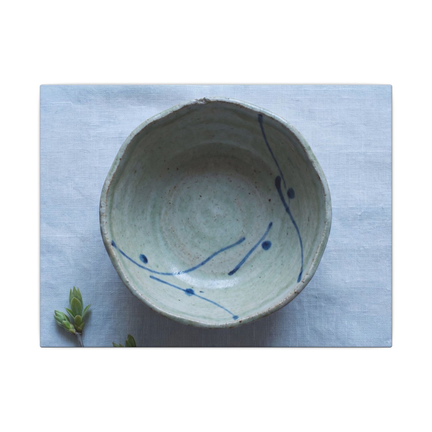 Spring Ceramic Bowl Minimal Line Canvas Art | Warm Decor Art Print
