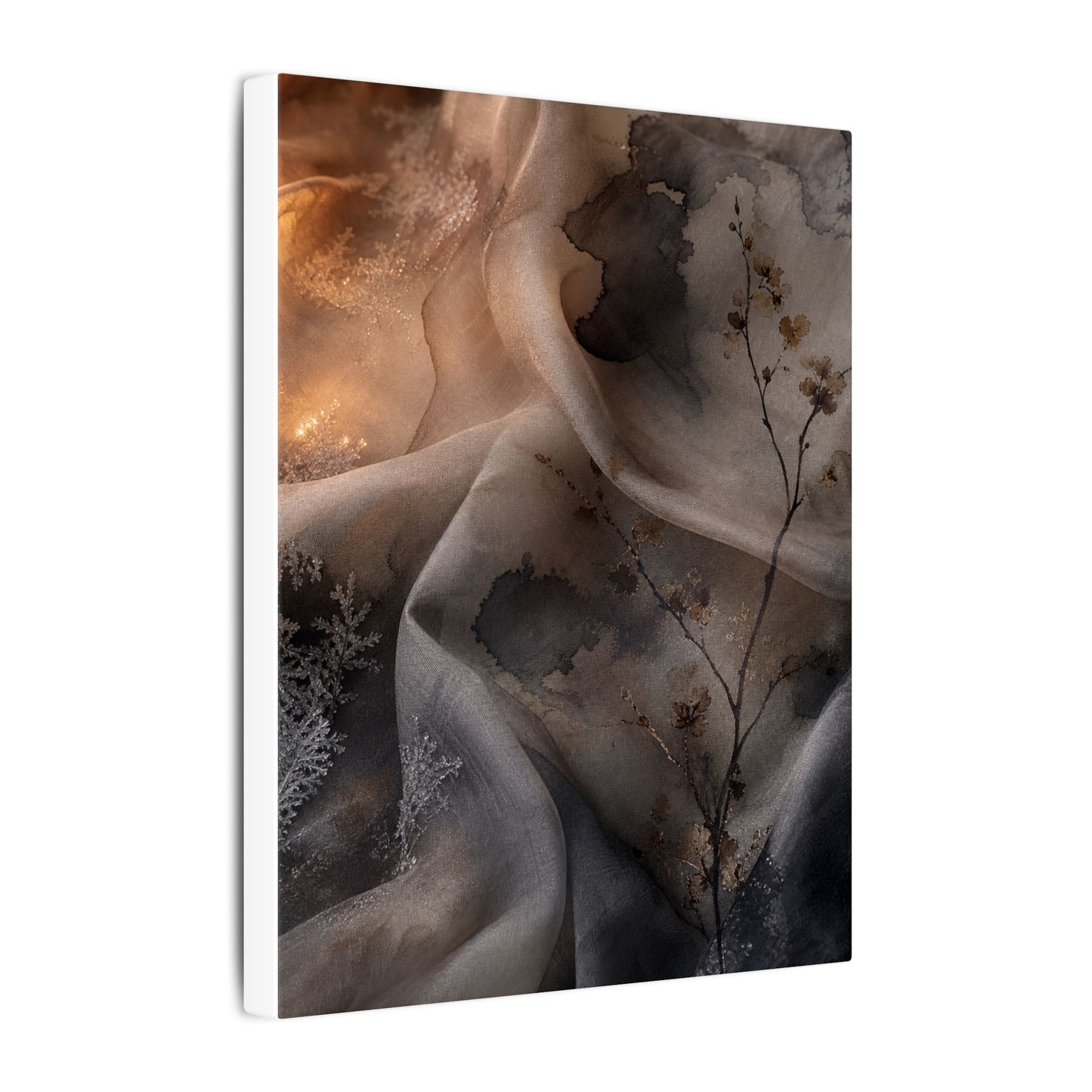 Japandi Silk Drape in Candlelight | Watercolor Canvas Art