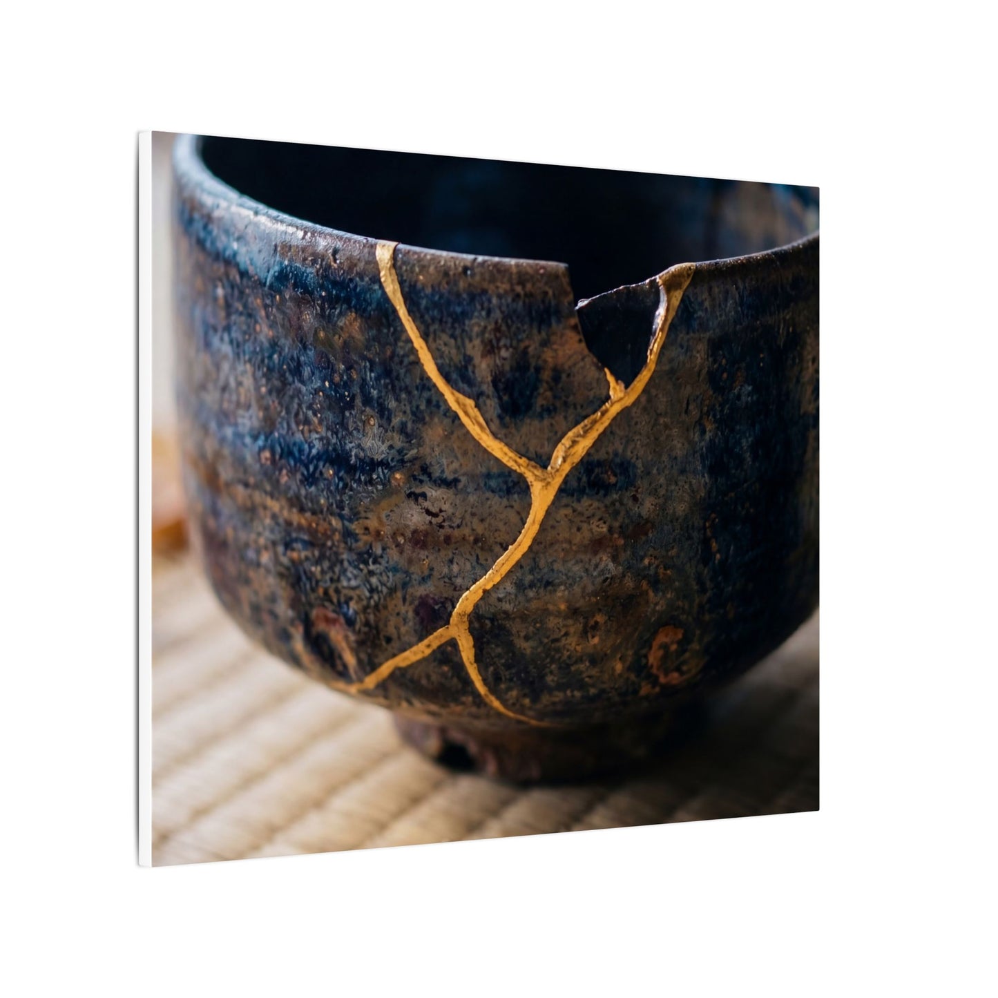 Tea Ceremony Autumn Canvas Art | Kintsugi Healing Design