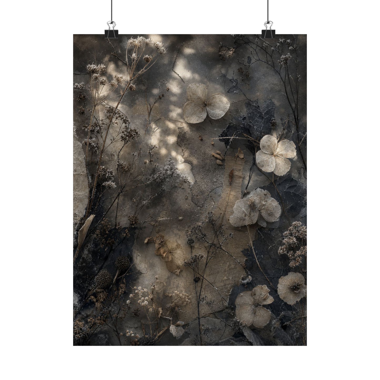 Mono No Aware Dried Flowers Wall Art Print - Japandi Texture