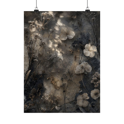 Mono No Aware Dried Flowers Wall Art Print - Japandi Texture