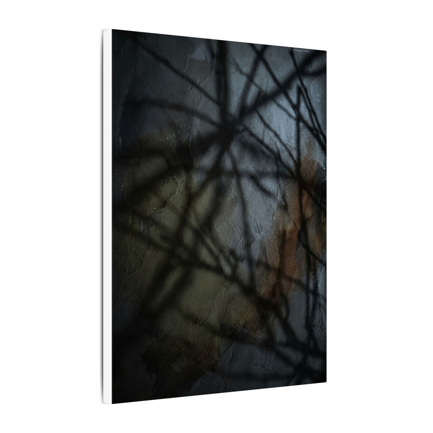 Shadow Play Dark Texture Canvas Art | Sophisticated Dark Japandi Art