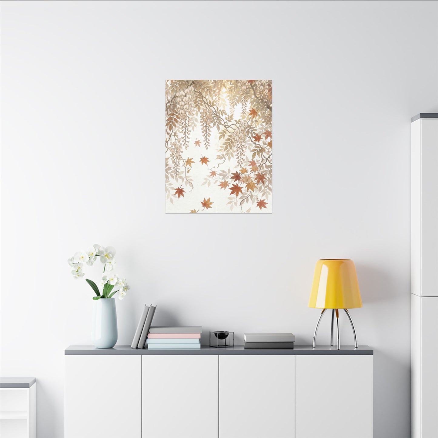 Shibui Wisteria Canvas Art - Japandi Japanese Pattern