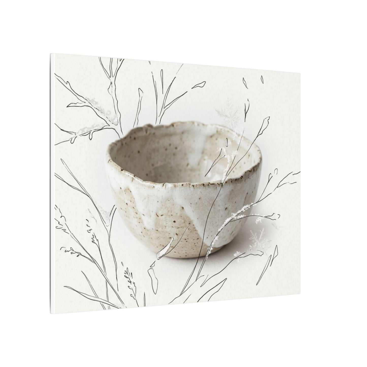 Neutral Ceramic Bowl Canvas Art - Minimal Line Japandi