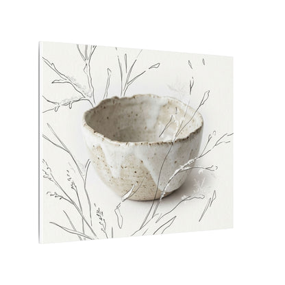Neutral Ceramic Bowl Canvas Art - Minimal Line Japandi
