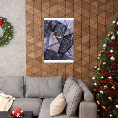 Artful Paper Fold Wall Art Print - Gold Vein Kintsugi