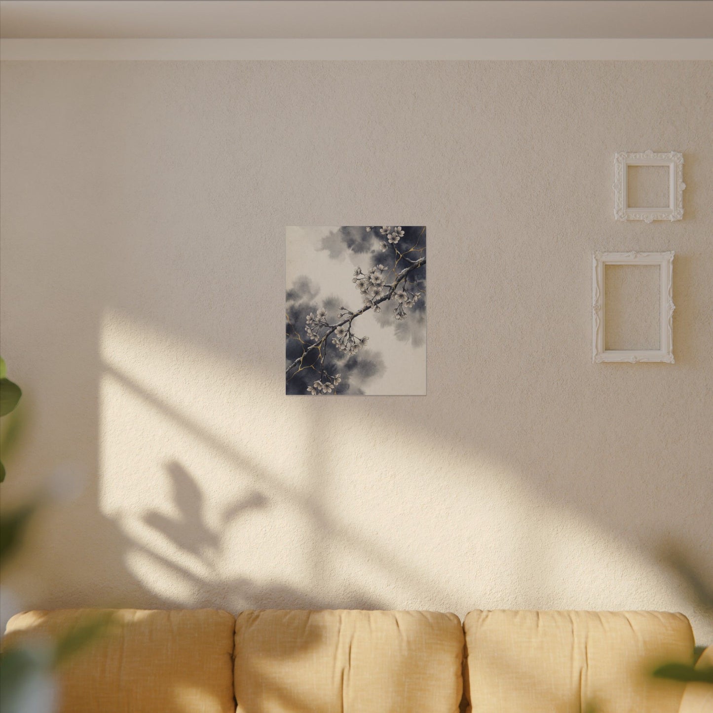 Ma Cherry Blossom Canvas Art - Kintsugi Gold Vein