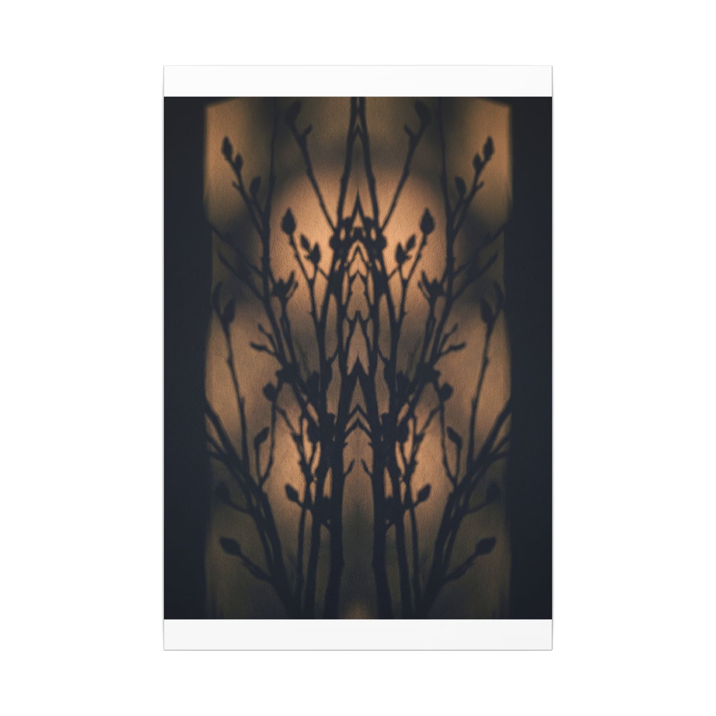 Dark Japandi Shadow Play in Golden Hour | Shadow Zen Canvas Art