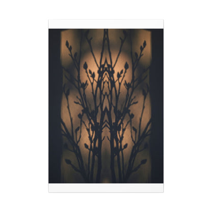 Dark Japandi Shadow Play in Golden Hour | Shadow Zen Canvas Art