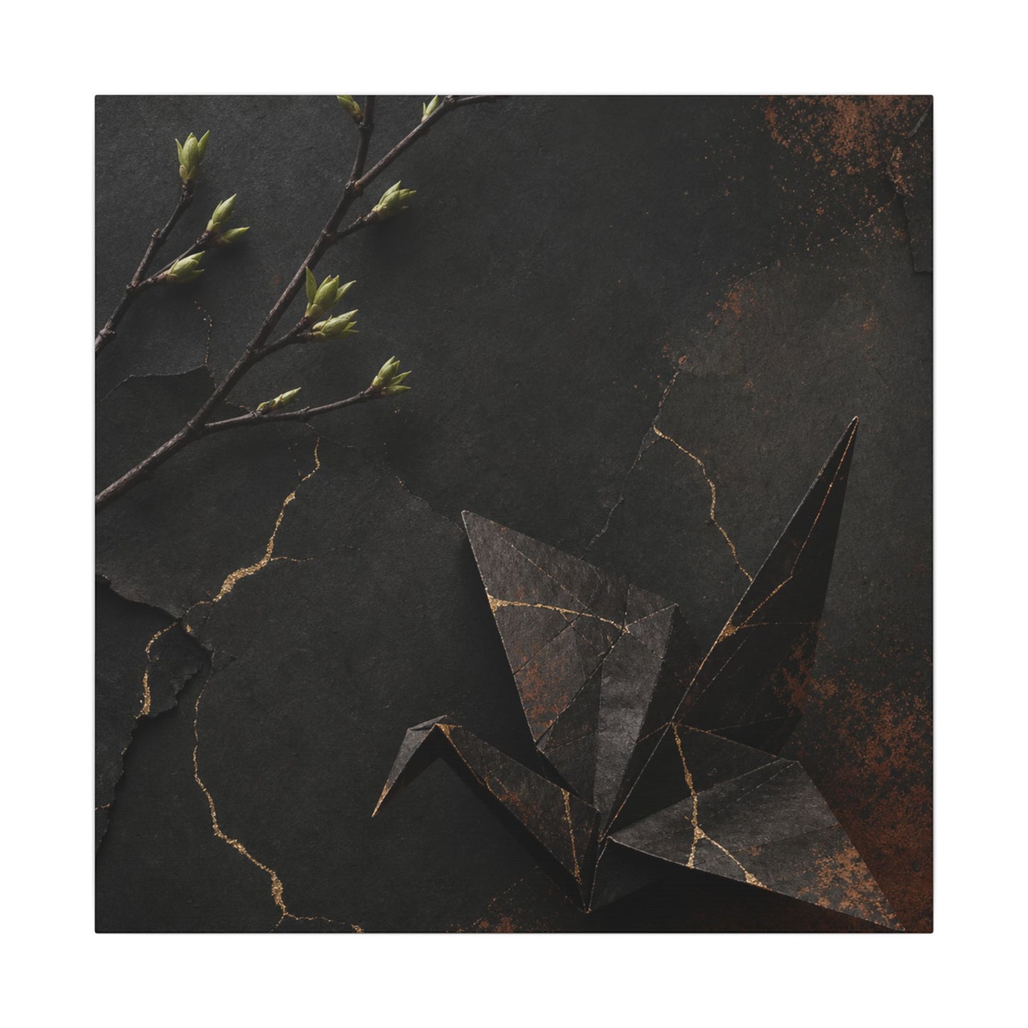 Paper Fold Canvas Art | Spring Kintsugi Broken Beauty Art