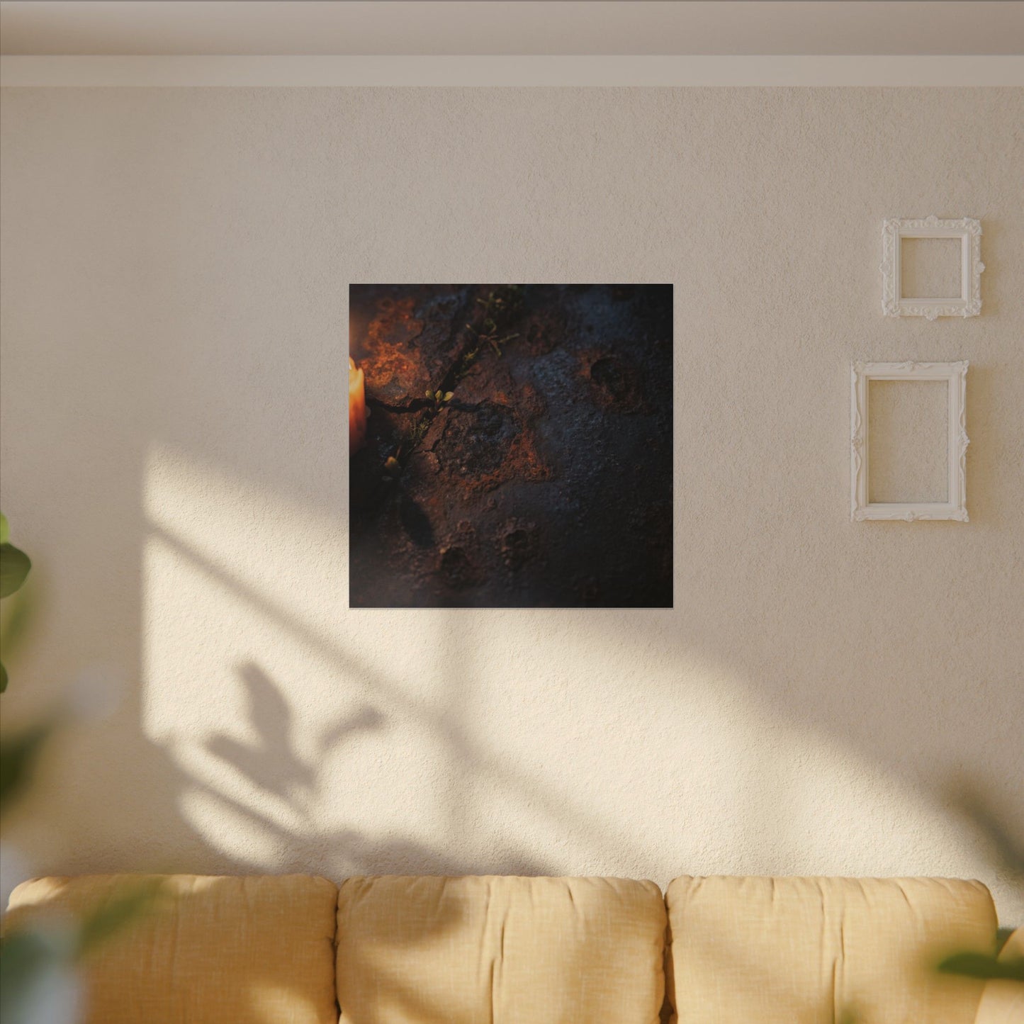Candlelight Rust Patina Canvas Art - Dark Japandi Ma
