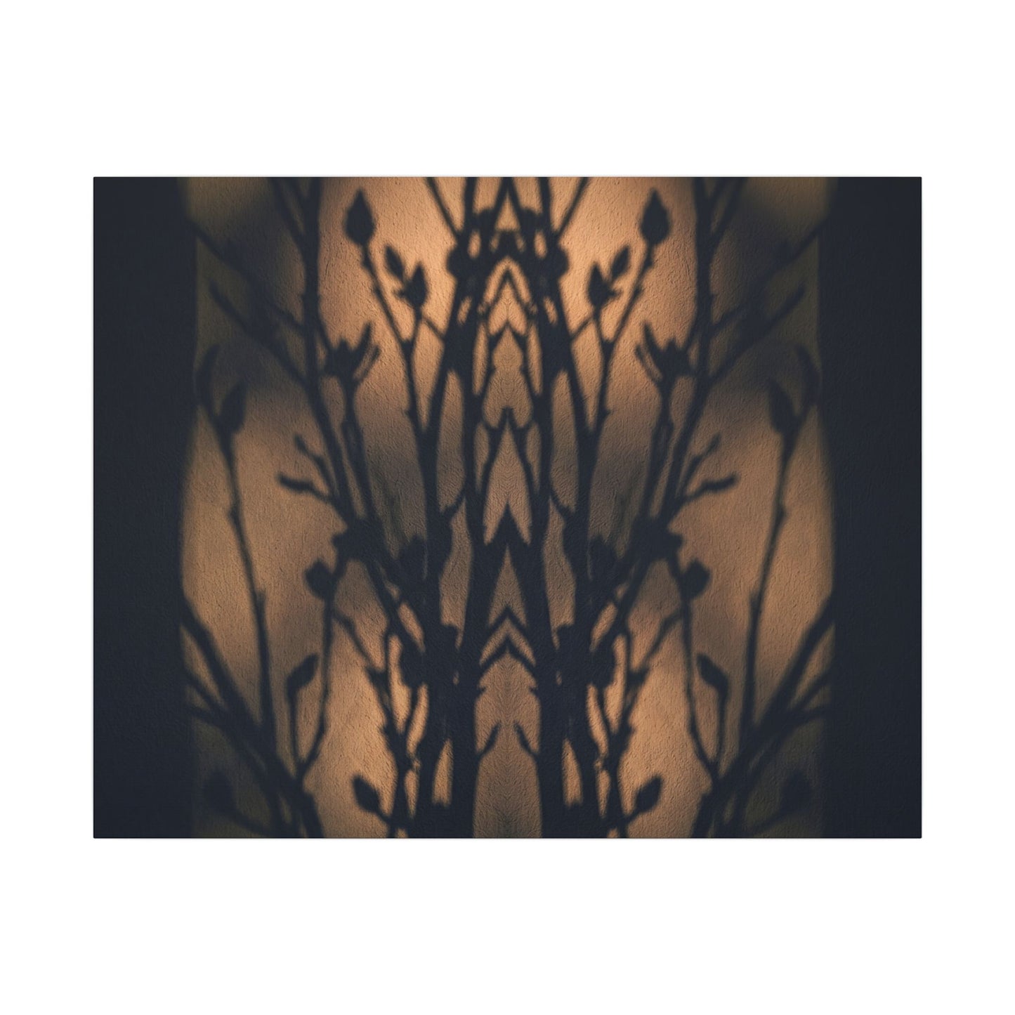 Dark Japandi Shadow Play in Golden Hour | Shadow Zen Canvas Art