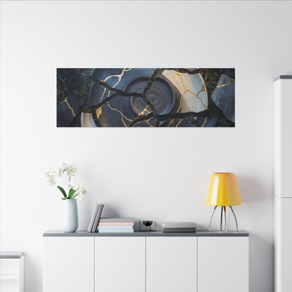 Resilient Broken Pottery Canvas Art - Gold Vein Kintsugi