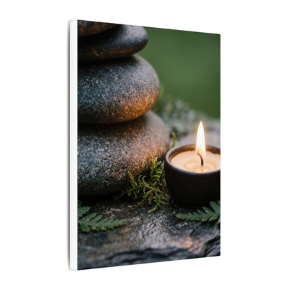 Warm River Stones Canvas Art - Japanese Pattern Japandi